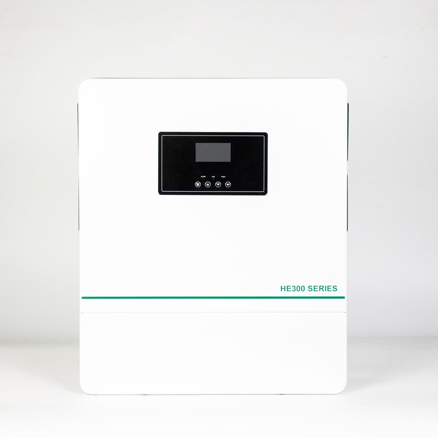 HE300-12000-F front view showing the LCD panel and the HE300 series identifier