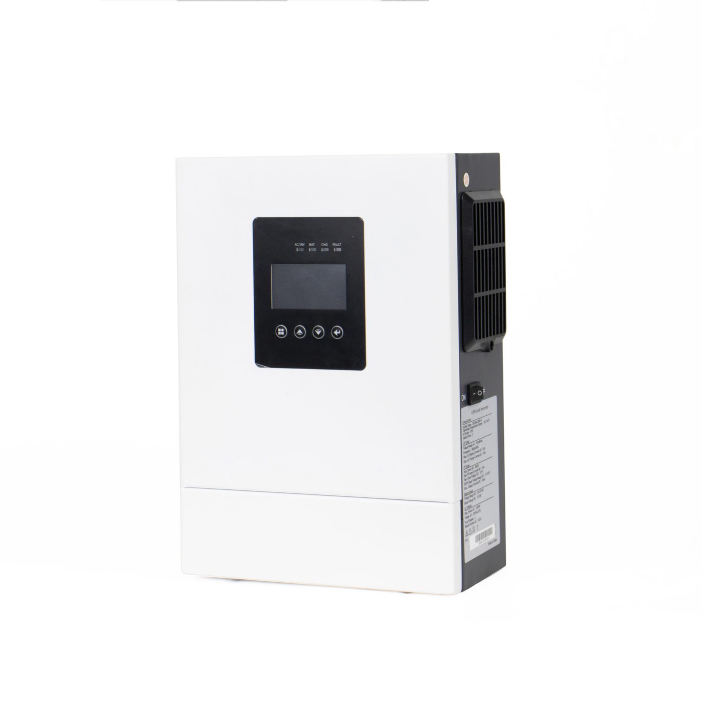 Front of a battery-first inverter, the architecture shared by both types
