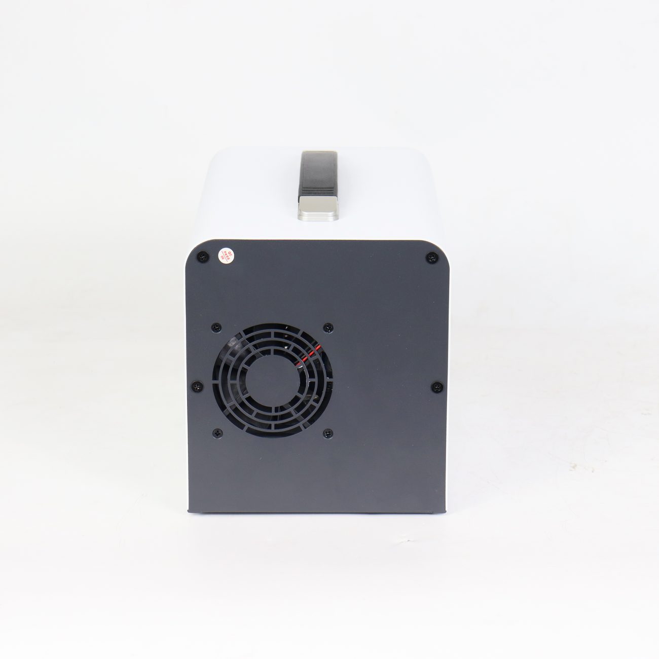 Side view of the L2-N1T-500 showing the carry handle and cooling fan